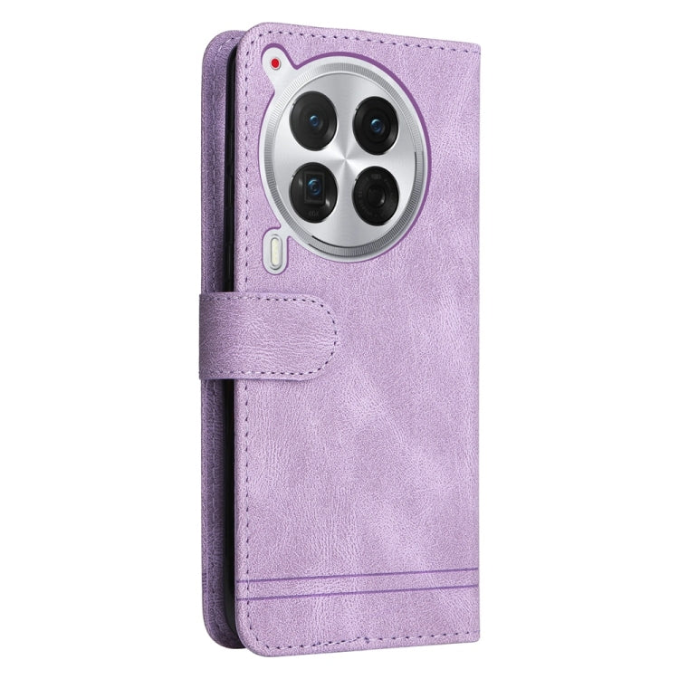 For Tecno Camon 30 Premier Skin Feel Life Tree Metal Button Leather Phone Case