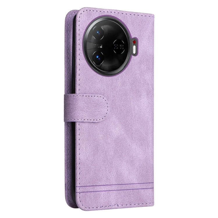For Tecno Camon 30 Pro Skin Feel Life Tree Metal Button Leather Phone Case