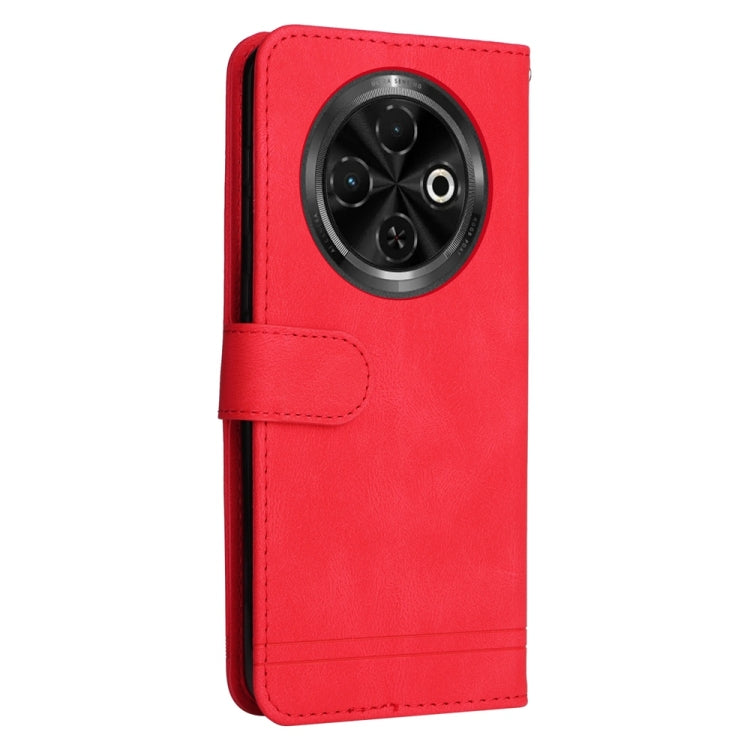 For Tecno Spark 30C Skin Feel Life Tree Metal Button Leather Phone Case