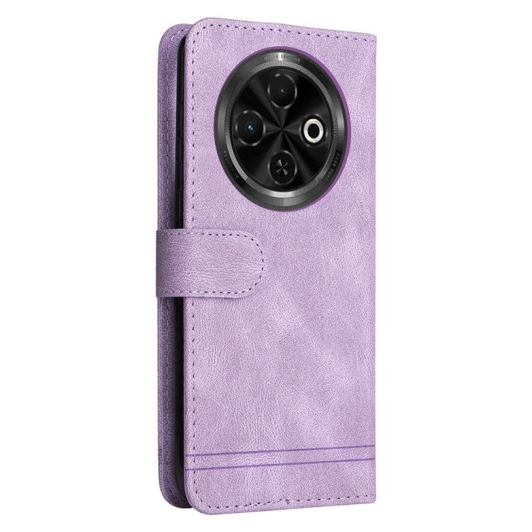 For Tecno Spark 30C Skin Feel Life Tree Metal Button Leather Phone Case