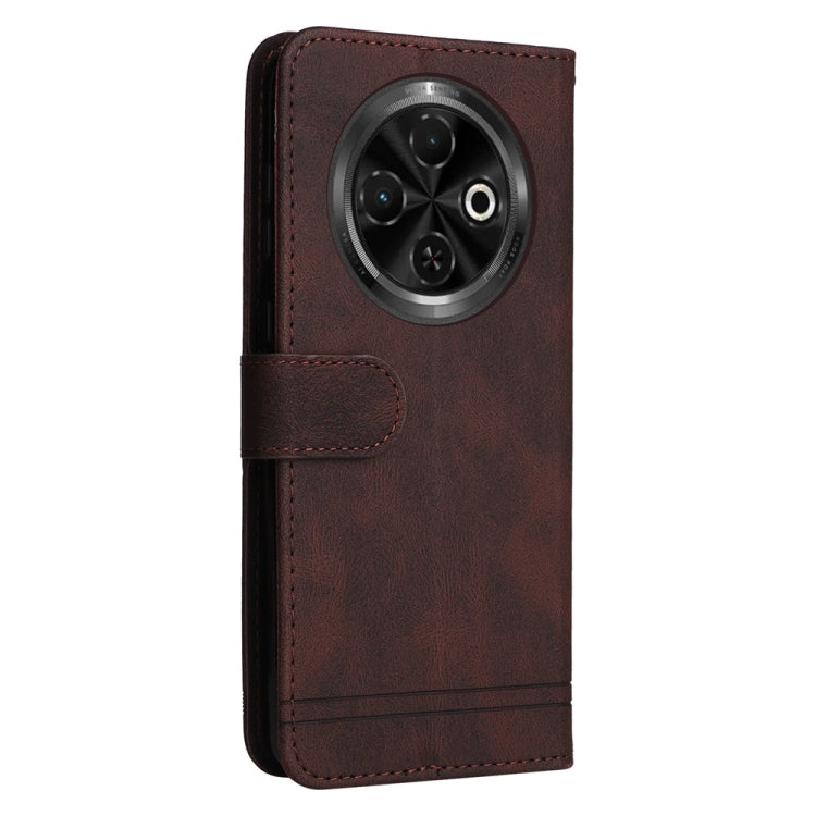 For Tecno Spark 30C Skin Feel Life Tree Metal Button Leather Phone Case
