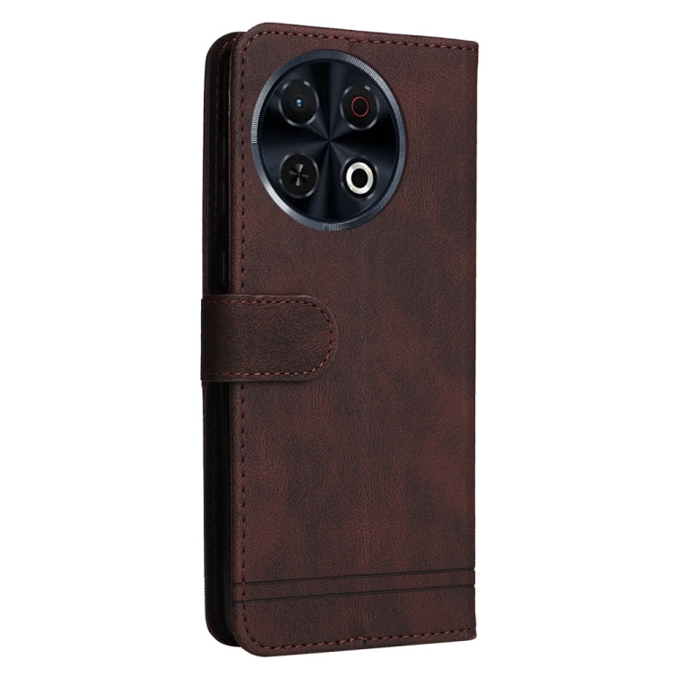 For Tecno Spark 30 4G Skin Feel Life Tree Metal Button Leather Phone Case