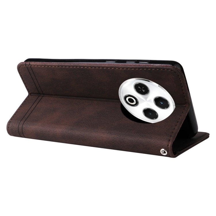 For Tecno Spark 30 4G Skin Feel Life Tree Metal Button Leather Phone Case
