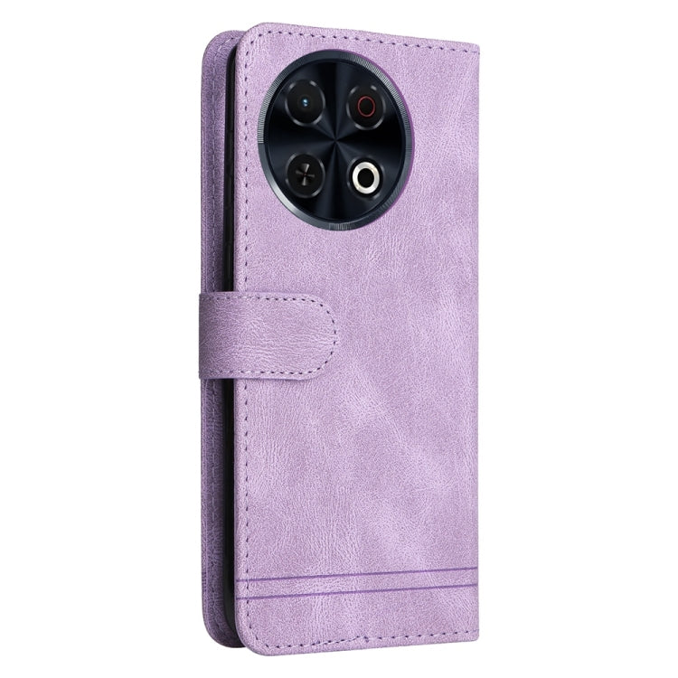 For Tecno Spark 30 Pro 4G Skin Feel Life Tree Metal Button Leather Phone Case