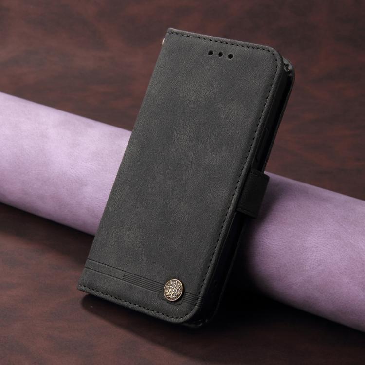 For Tecno Spark 40 4G Skin Feel Life Tree Metal Button Leather Phone Case
