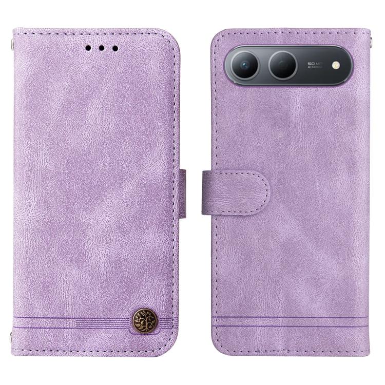 For Tecno Spark 40 5G / Spark Go 5G 2025 Skin Feel Life Tree Metal Button Leather Phone Case
