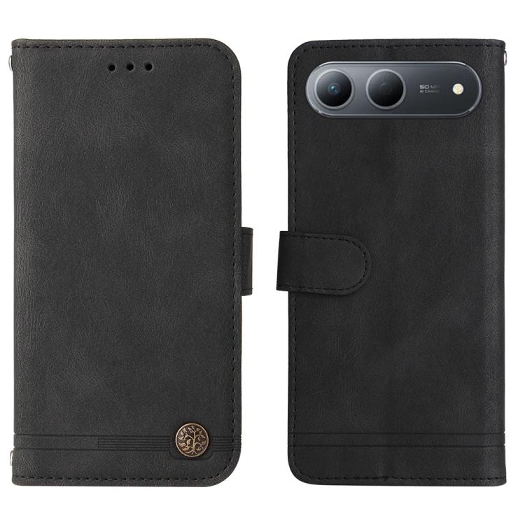 For Tecno Spark 40 5G / Spark Go 5G 2025 Skin Feel Life Tree Metal Button Leather Phone Case
