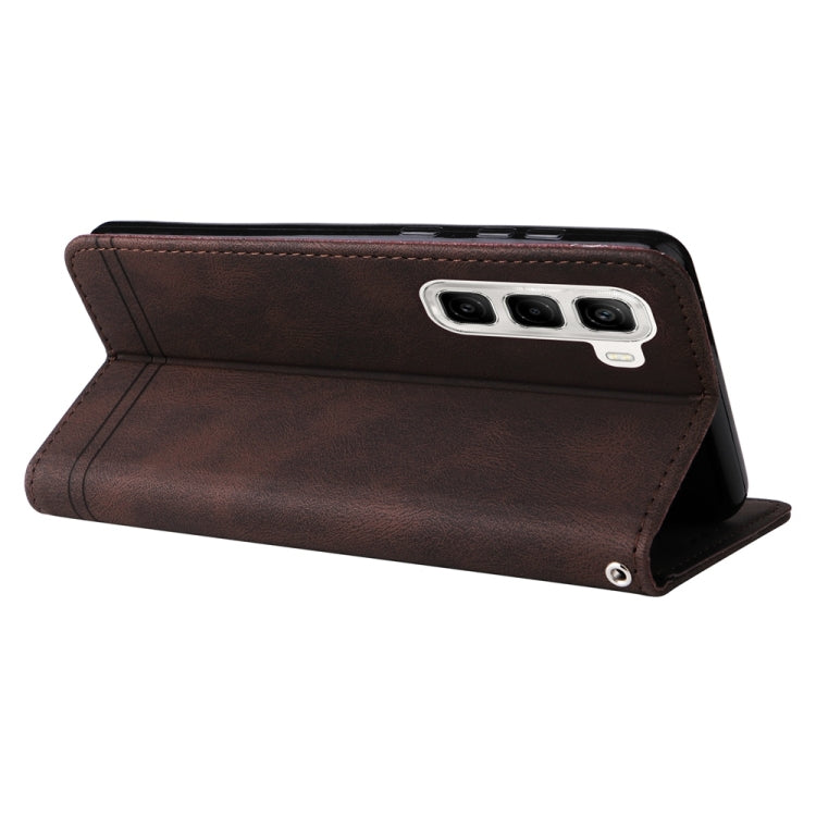 For Infinix Hot 50 4G Skin Feel Life Tree Metal Button Leather Phone Case