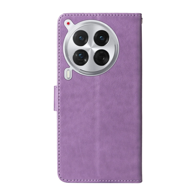 For Tecno Camon 30 Premier Embossed Butterfly Flowers Leather Phone Case