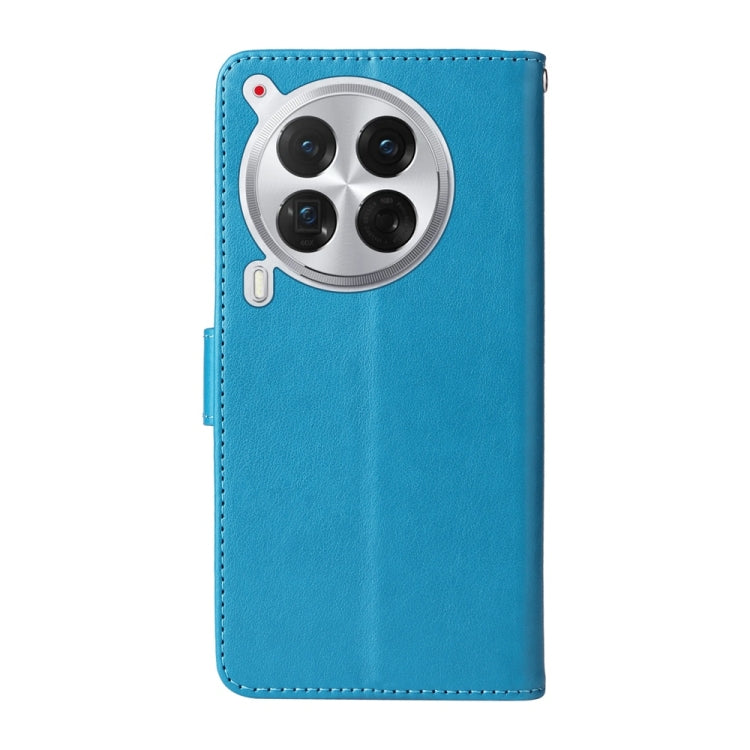 For Tecno Camon 30 Premier Embossed Butterfly Flowers Leather Phone Case