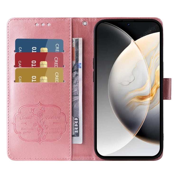 For Tecno Camon 30 Pro Embossed Butterfly Flowers Leather Phone Case