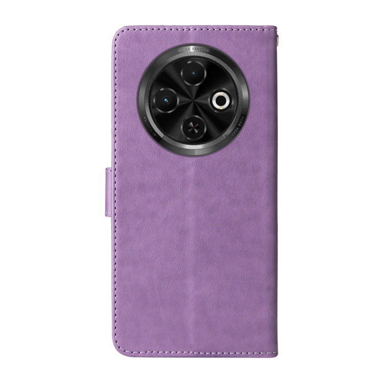 For Tecno Spark 30C Embossed Butterfly Flowers Leather Phone Case