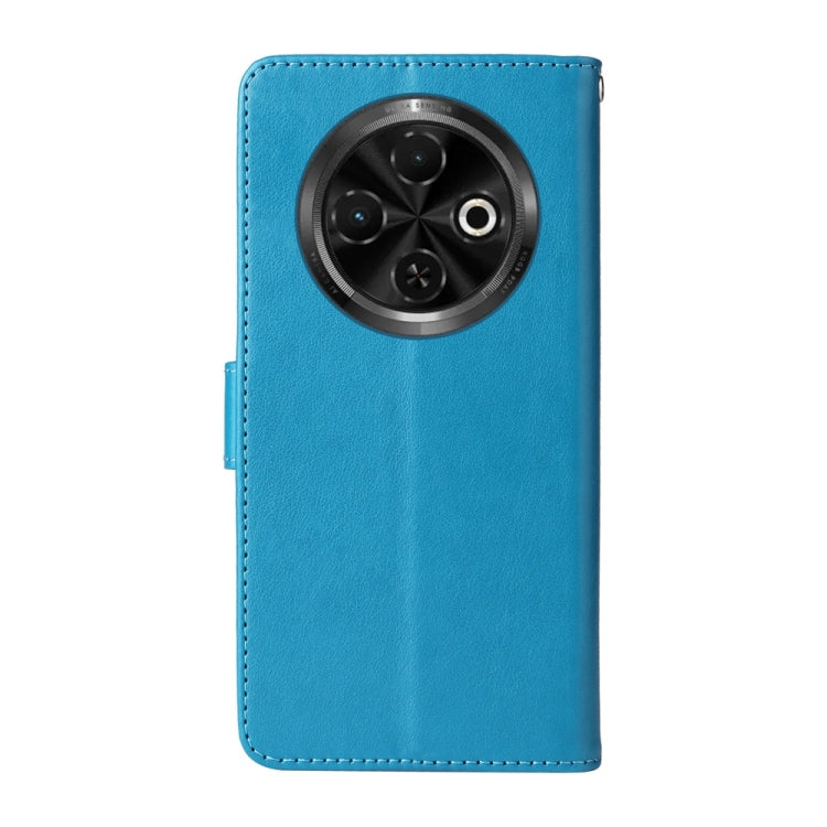 For Tecno Spark 30C Embossed Butterfly Flowers Leather Phone Case