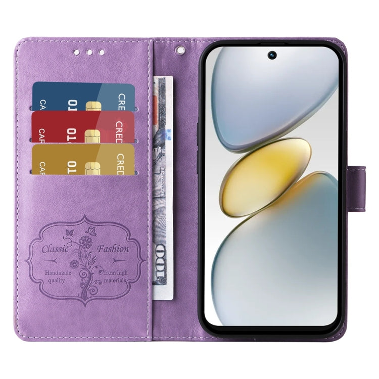 For Tecno Spark Go 1 / Pop 9 / Spark Go 2025 Embossed Butterfly Flowers Leather Phone Case