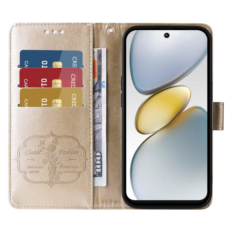 For Tecno Spark Go 1 / Pop 9 / Spark Go 2025 Embossed Butterfly Flowers Leather Phone Case