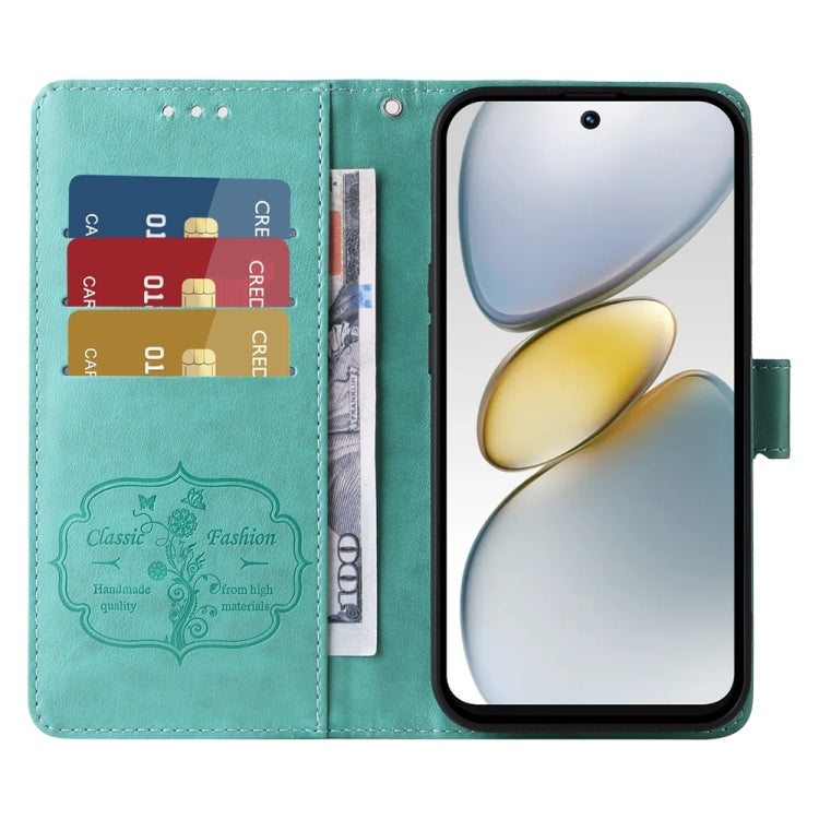 For Tecno Spark Go 1 / Pop 9 / Spark Go 2025 Embossed Butterfly Flowers Leather Phone Case