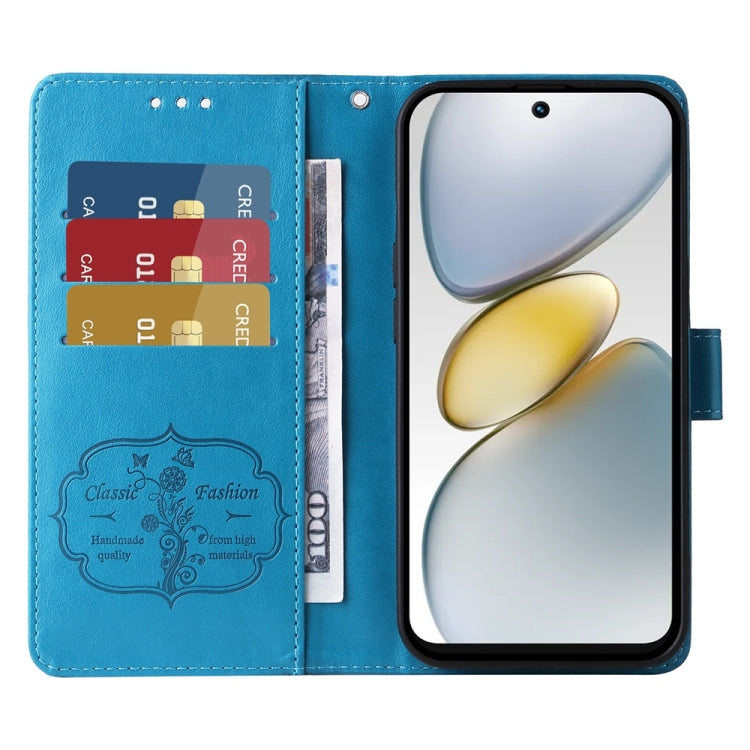 For Tecno Spark Go 1 / Pop 9 / Spark Go 2025 Embossed Butterfly Flowers Leather Phone Case