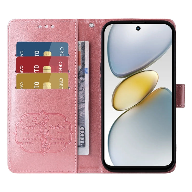 For Tecno Spark Go 1 / Pop 9 / Spark Go 2025 Embossed Butterfly Flowers Leather Phone Case