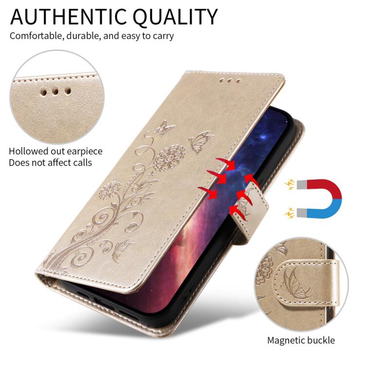 For Tecno Spark 40 Pro  4G Embossed Butterfly Flowers Leather Phone Case