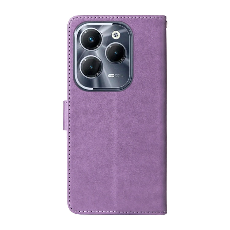 For Infinix Hot 40 / Hot 40 Pro Embossed Butterfly Flowers Leather Phone Case