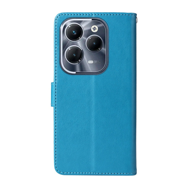 For Infinix Hot 40 / Hot 40 Pro Embossed Butterfly Flowers Leather Phone Case