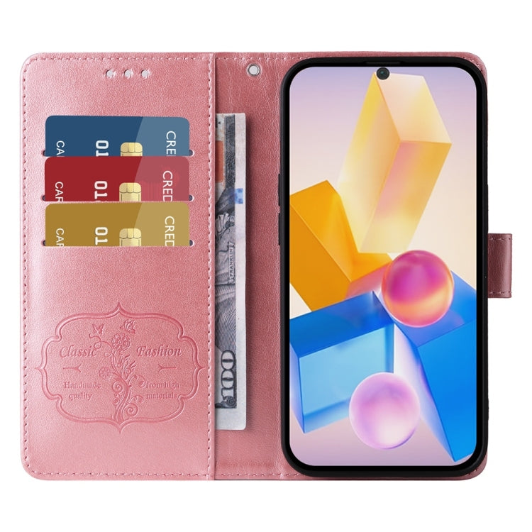 For Infinix Hot 40 / Hot 40 Pro Embossed Butterfly Flowers Leather Phone Case