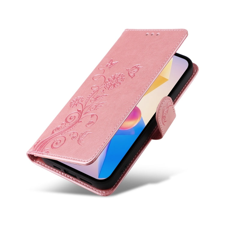 For Infinix Hot 40 / Hot 40 Pro Embossed Butterfly Flowers Leather Phone Case