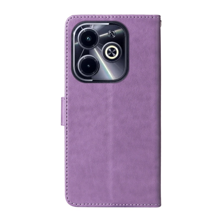 For Infinix Hot 40i Embossed Butterfly Flowers Leather Phone Case