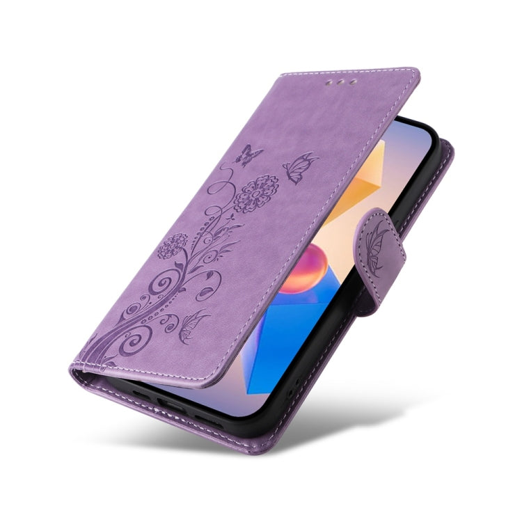 For Infinix Hot 40i Embossed Butterfly Flowers Leather Phone Case