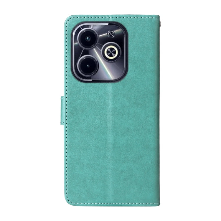 For Infinix Hot 40i Embossed Butterfly Flowers Leather Phone Case