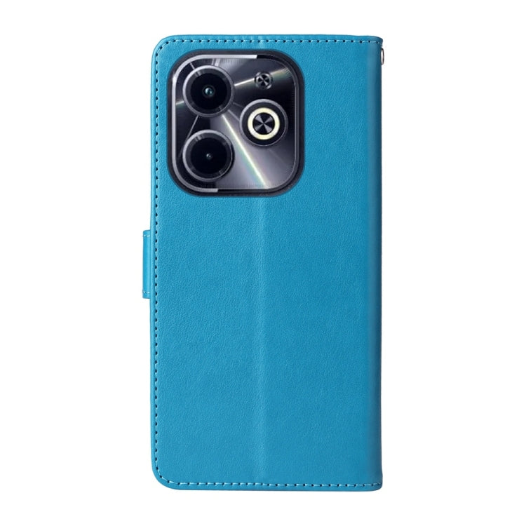 For Infinix Hot 40i Embossed Butterfly Flowers Leather Phone Case