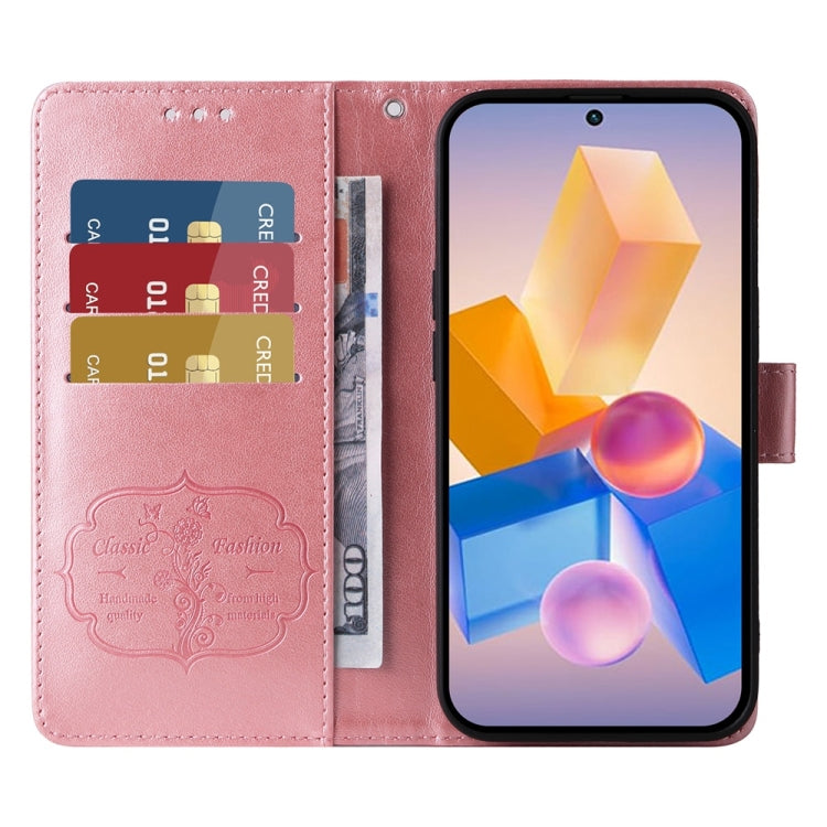 For Infinix Hot 40i Embossed Butterfly Flowers Leather Phone Case