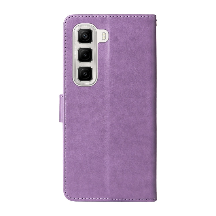 For Infinix Hot 50 4G Embossed Butterfly Flowers Leather Phone Case