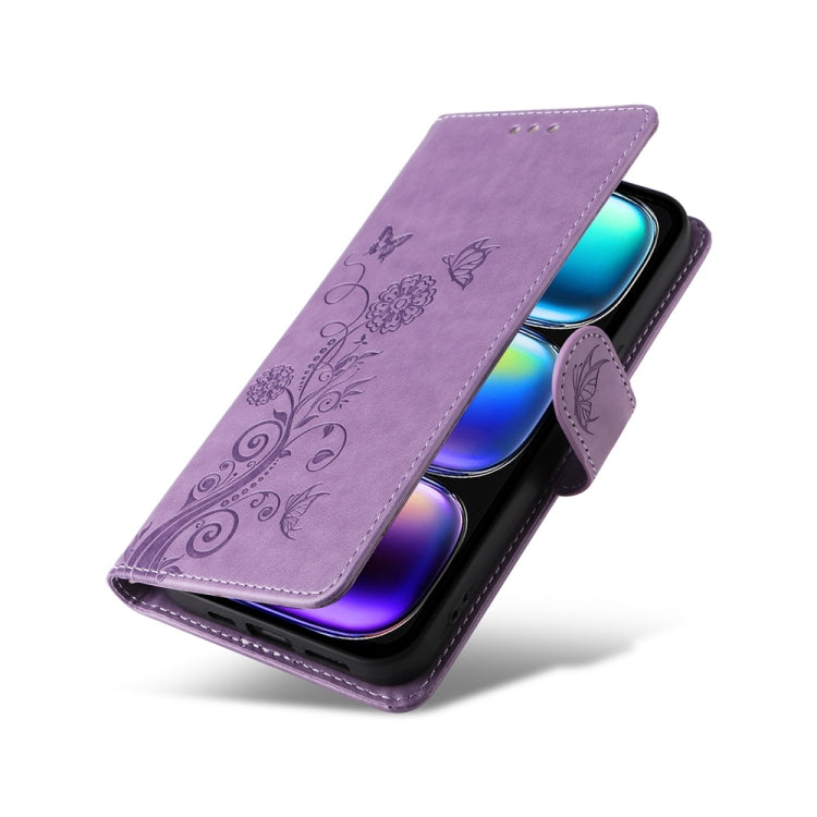 For Infinix Hot 50i / Smart 9 Embossed Butterfly Flowers Leather Phone Case