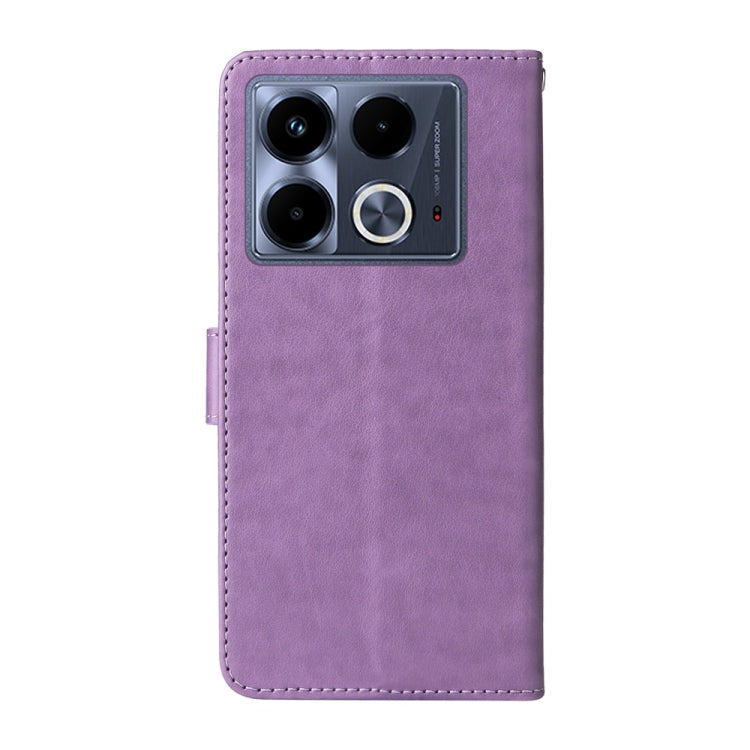 For Infinix Note 40 4G Embossed Butterfly Flowers Leather Phone Case