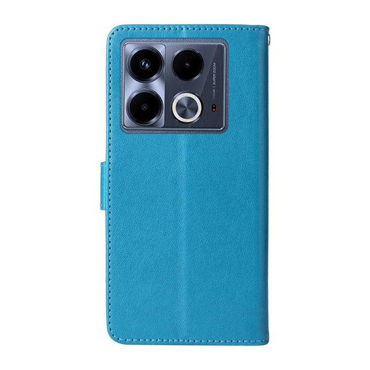 For Infinix Note 40 4G Embossed Butterfly Flowers Leather Phone Case