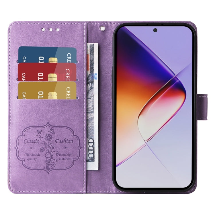 For Infinix Note 40 Pro 4G / 5G / Note 40 Pro+ Embossed Butterfly Flowers Leather Phone Case