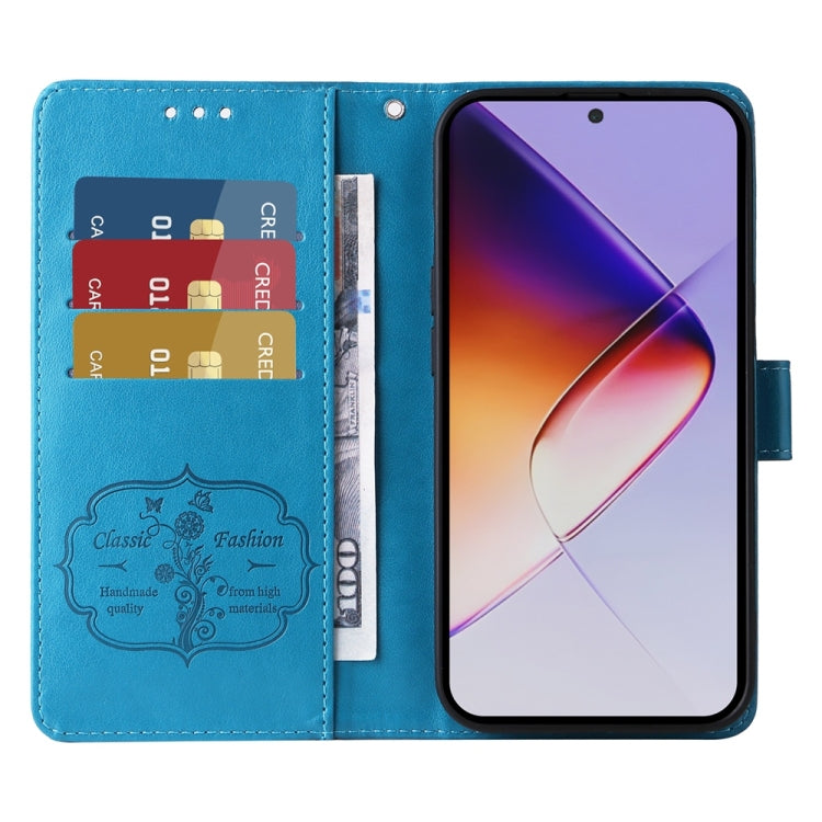 For Infinix Note 40 Pro 4G / 5G / Note 40 Pro+ Embossed Butterfly Flowers Leather Phone Case