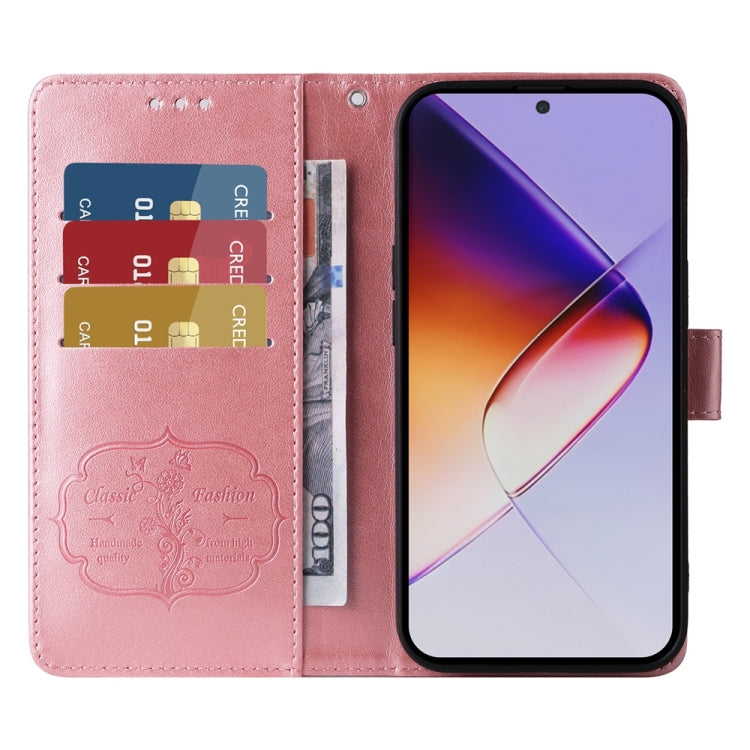 For Infinix Note 40 Pro 4G / 5G / Note 40 Pro+ Embossed Butterfly Flowers Leather Phone Case