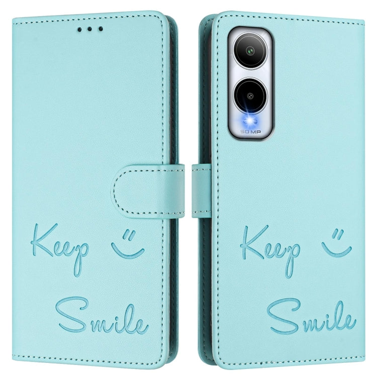 For Cricket Icon 6 Smile Embossing RFID Leather Phone Case