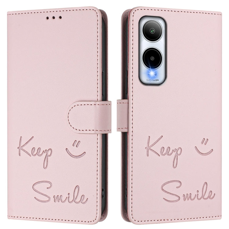 For Cricket Icon 6 Smile Embossing RFID Leather Phone Case