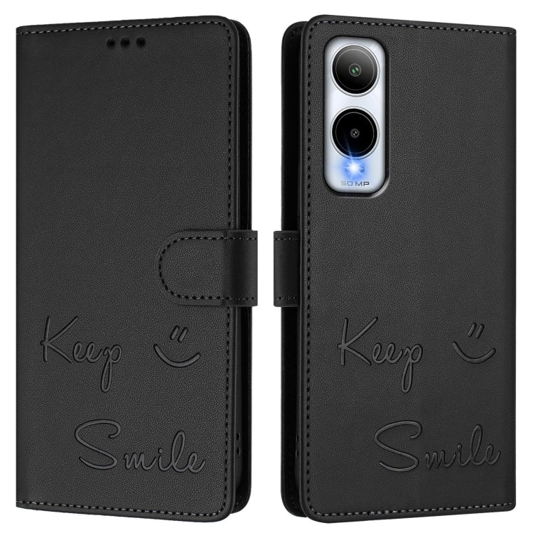 For Cricket Icon 6 Smile Embossing RFID Leather Phone Case