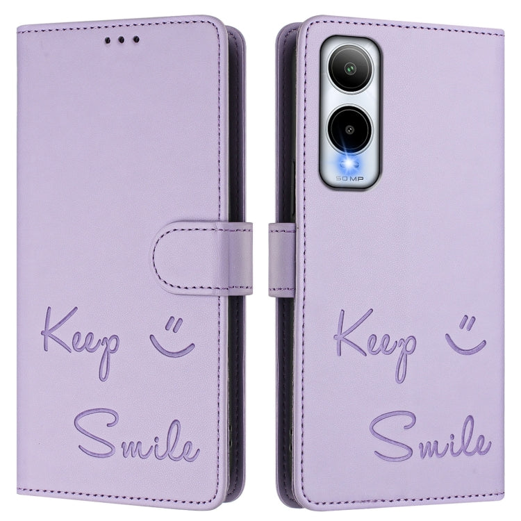 For Cricket Icon 6 Smile Embossing RFID Leather Phone Case