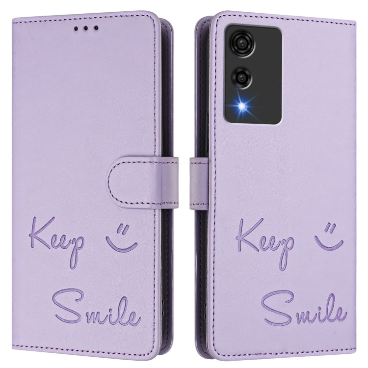 For Cubot A10 Smile Embossing RFID Leather Phone Case
