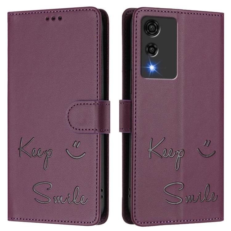 For Cubot A10 Smile Embossing RFID Leather Phone Case