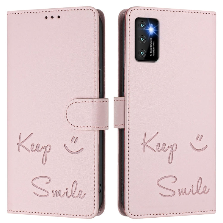 For Cubot P50 Smile Embossing RFID Leather Phone Case