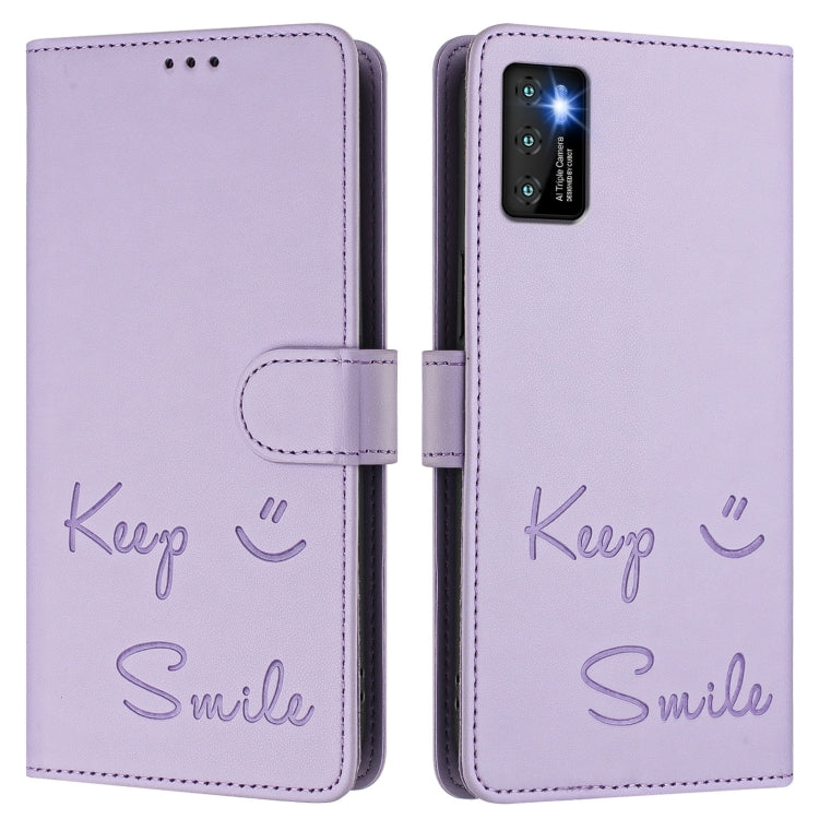 For Cubot P50 Smile Embossing RFID Leather Phone Case