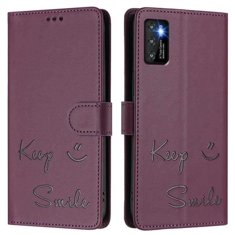 For Cubot P50 Smile Embossing RFID Leather Phone Case