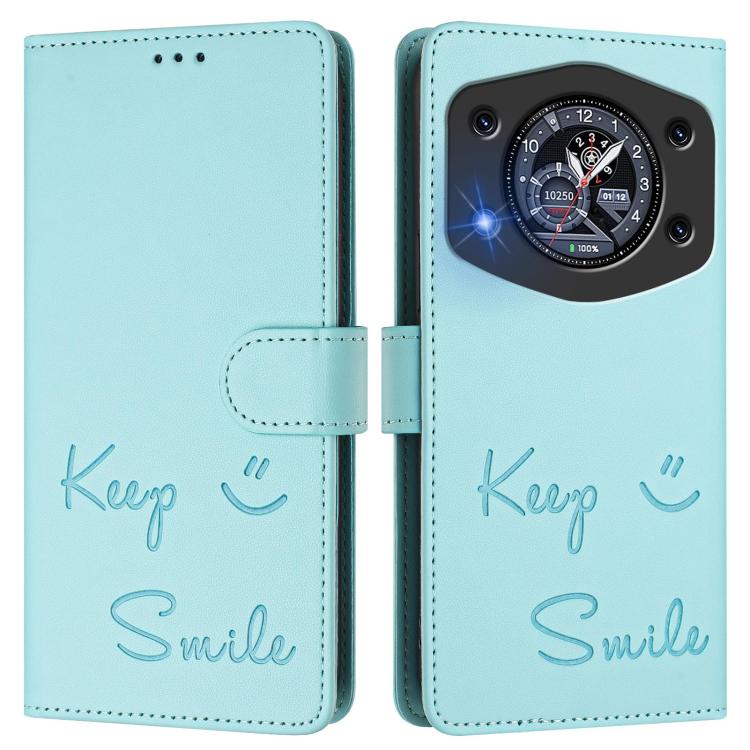 For Cubot A30 Smile Embossing RFID Leather Phone Case