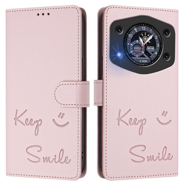 For Cubot A30 Smile Embossing RFID Leather Phone Case